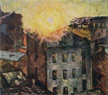 А.Лентулов. Солнце над крышами. Восход. 1928 г.