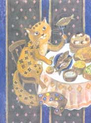 Рис. Д.Герасимовой к стихотворению М.Храпачёвой «Мой котик плюшевый, ковровый…»