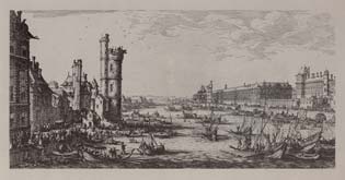Вид Лувра. Гравюра Ж.Калло, 1630-1631 гг.