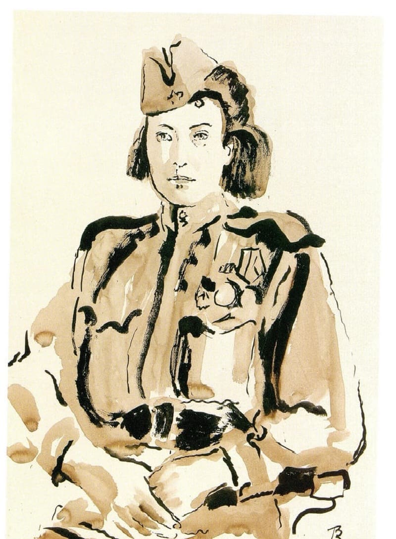 Владимир Конашевич. Портрет санитарки Анны, 1943