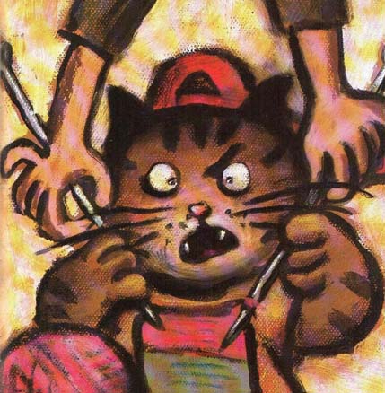 Ил. Х.Сансоля к книге Э.Вольф «Надо бы научить кота вязать»