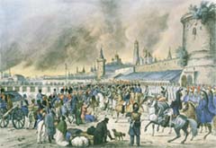 Пожар Москвы в 1812 году. Неизв. гравёр по рис. Ф.Хабермана. 1810-е гг.