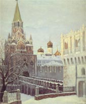 А.И.Кравченко. Кремль зимой. Кутафья и Троицкая башни