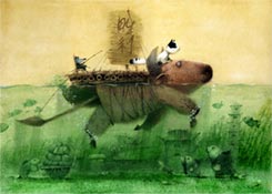 Ил. И.Олейникова к книге «Кто первый?» (Тайвань, издательство «Grimm press», 2007); предоставлена художником