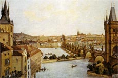 Вид на Карлов мост. Акварель В.Морстадта. XVIII в. 