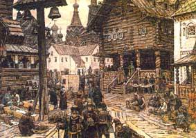 А.М.Васнецов. На крестце в Китай-городе. Ил. из книги А.Ишимовой «История России в рассказах для детей» (М., 1999)