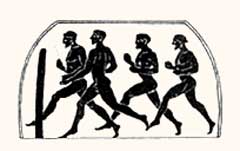 Бегуны на длинные дистанции. Изображение на панафинейской амфоре. VI в. до н.э.